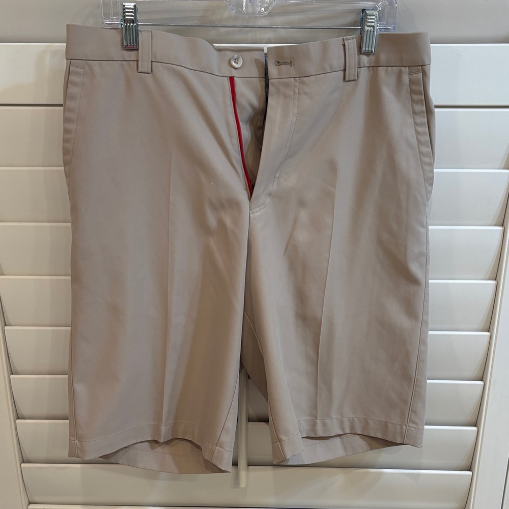 Peter Millar Tan Flat Front Shorts